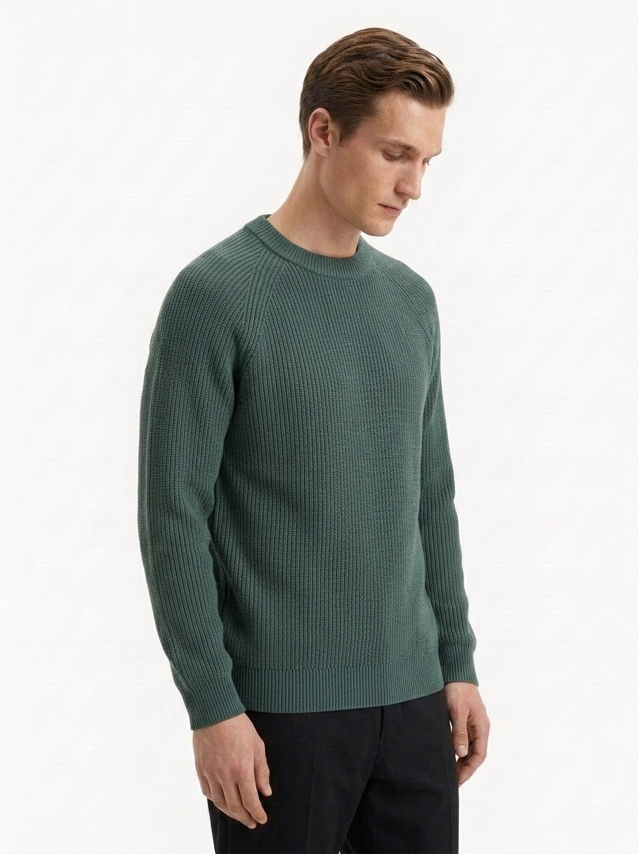 100% Organic Cotton Ribbed Crewneck Sweater