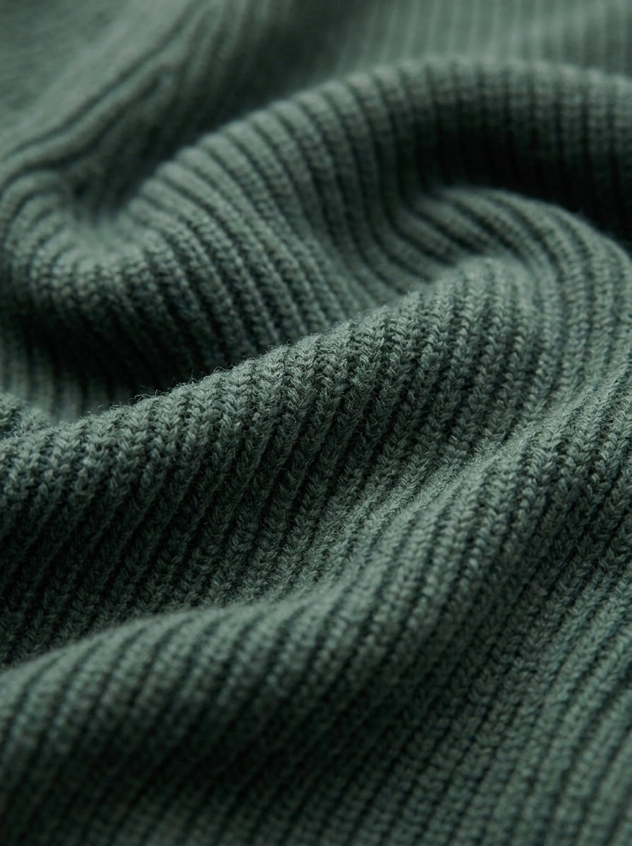 100% Organic Cotton Ribbed Crewneck Sweater