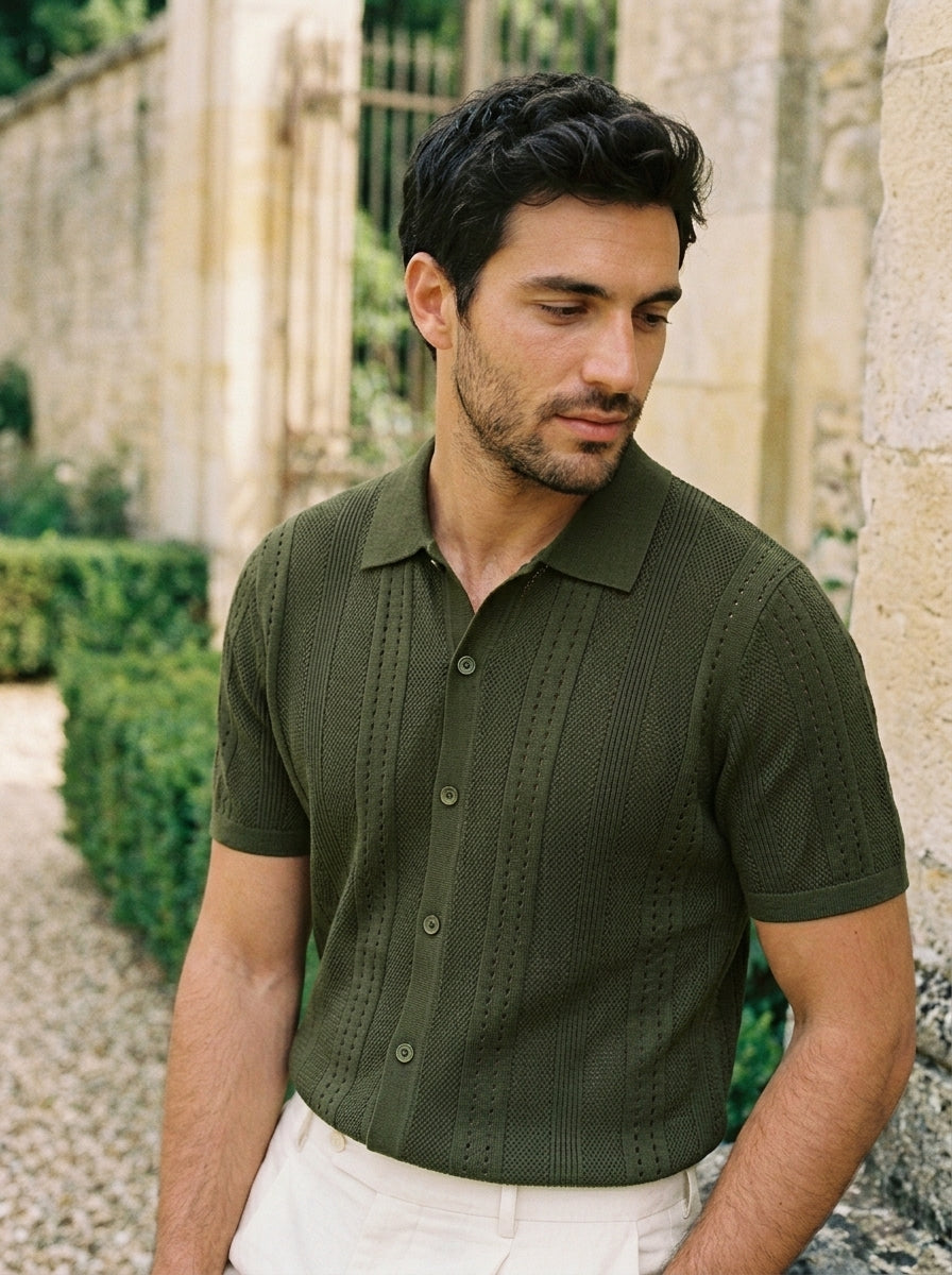 Vintage Knit Button Up Shirt