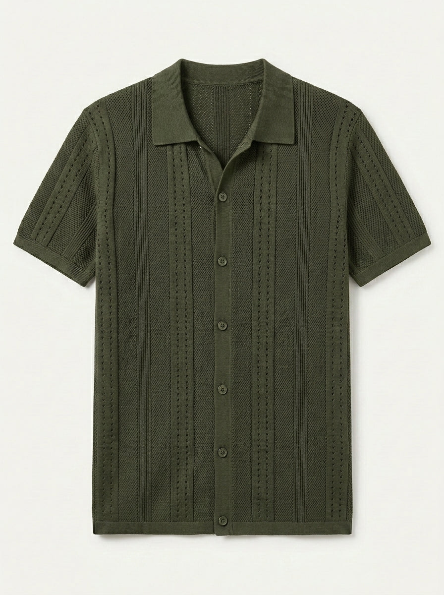 Vintage Knit Button Up Shirt