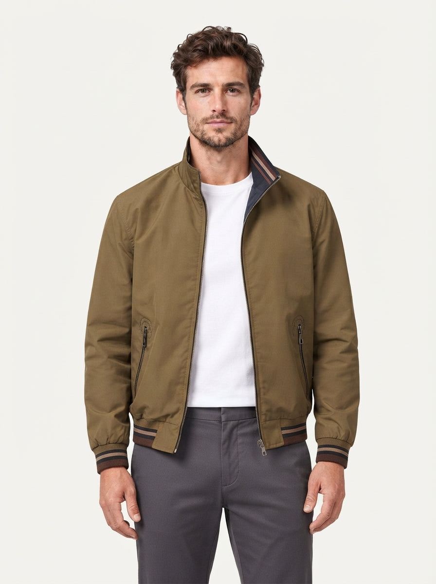 Reversible Zip Up Bomber Jacket