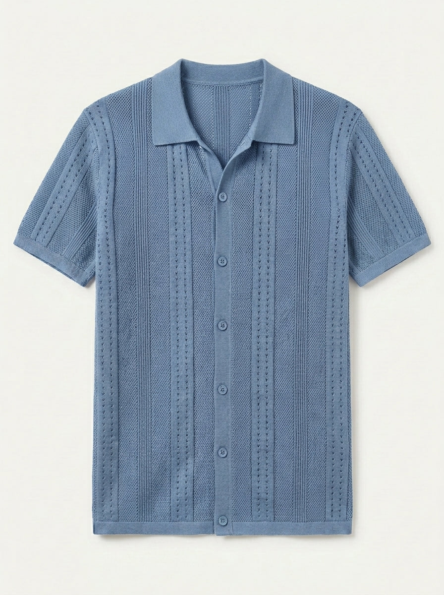 Vintage Knit Button Up Shirt