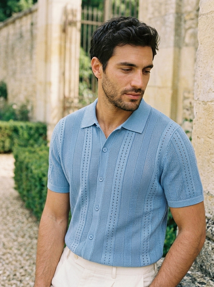 Vintage Knit Button Up Shirt