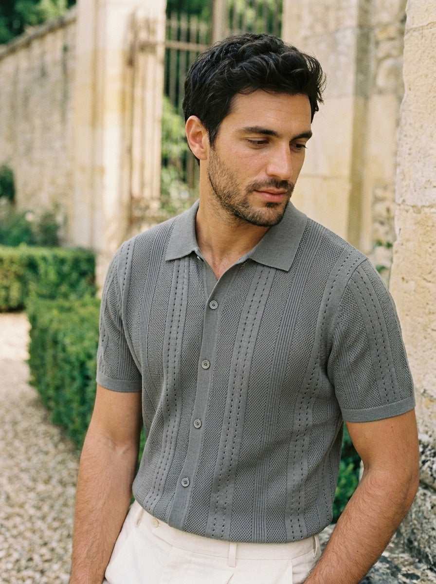 Vintage Knit Button Up Shirt