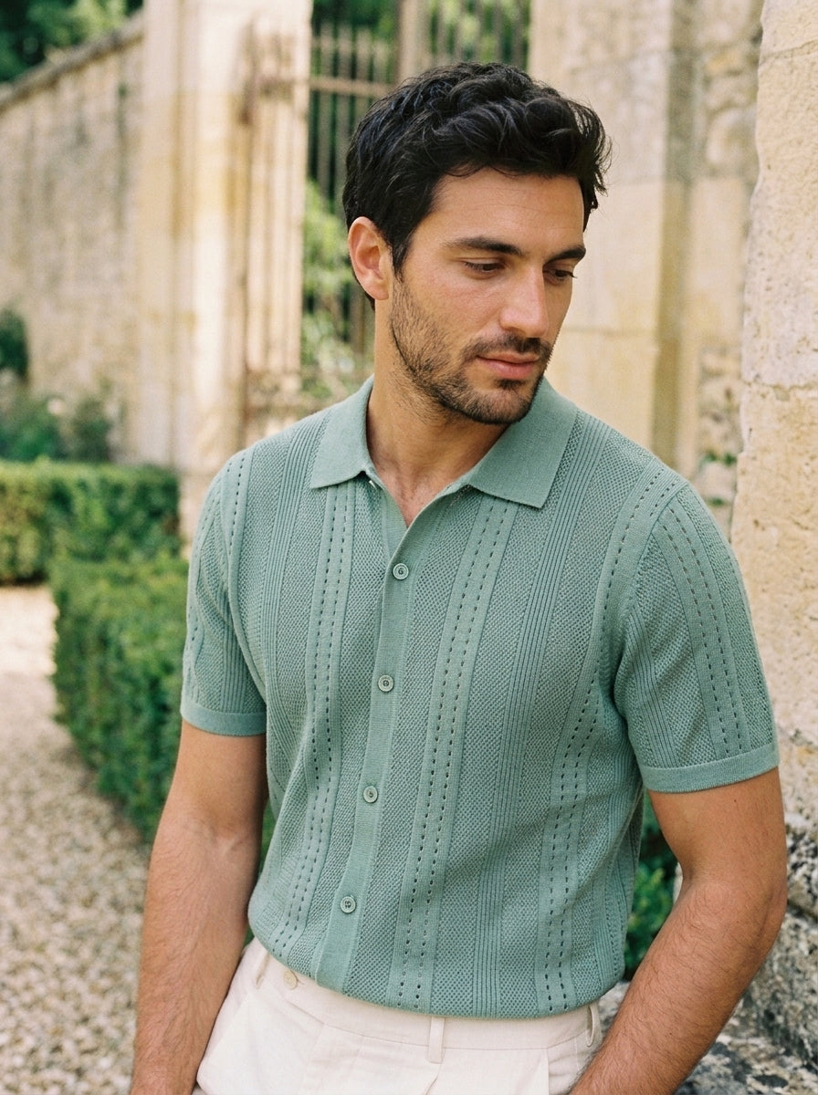 Vintage Knit Button Up Shirt