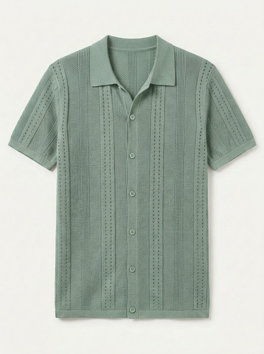 Vintage Knit Button Up Shirt