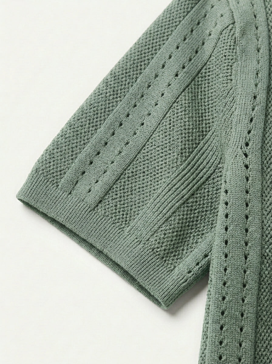 Vintage Knit Button Up Shirt