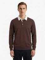 Polo Collar Long Sleeve Sweatshirt