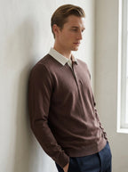 Polo Collar Long Sleeve Sweatshirt