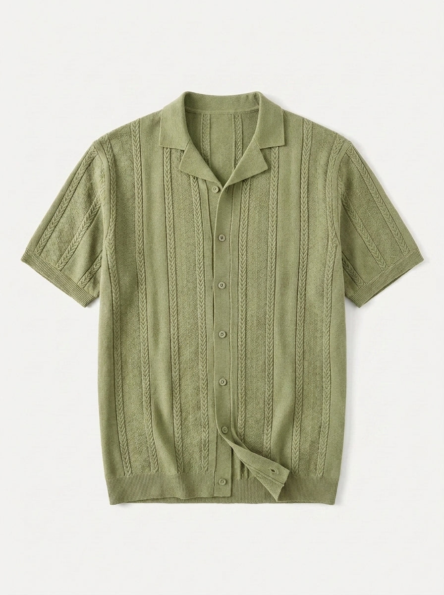 Vintage Knit Button Up Shirt