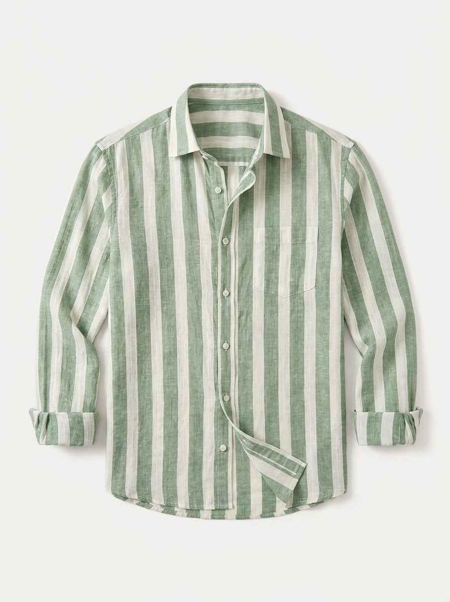 Striped Linen Cotton Resort Shirt