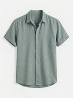 Men's Linen Cotton Blend Short Sleeve Shirt