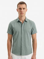 Men's Linen Cotton Blend Short Sleeve Shirt