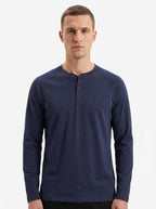 Cotton Modal Long Sleeve Henley Tee