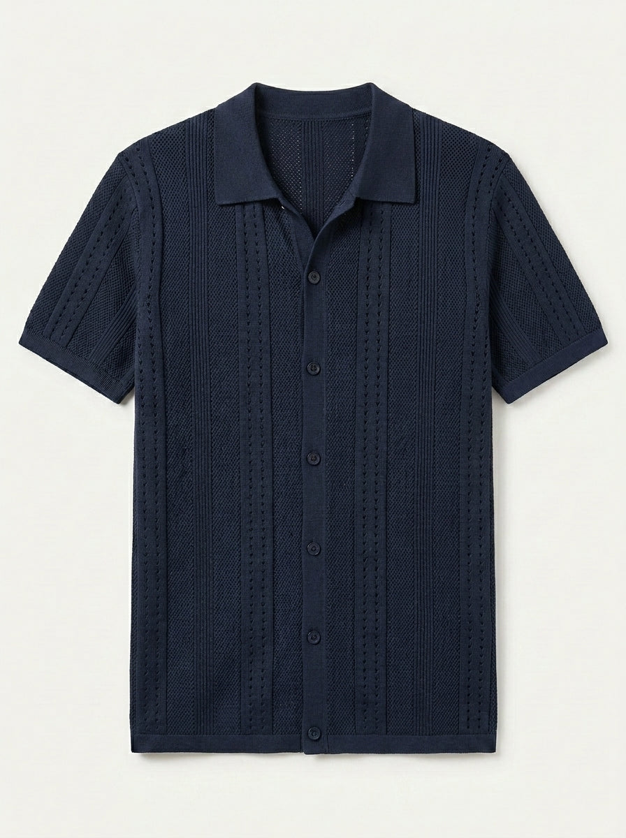 Vintage Knit Button Up Shirt