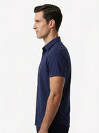 Men's Casual Linen-Feel Printed Solid Color Button Short Sleeve Shirt