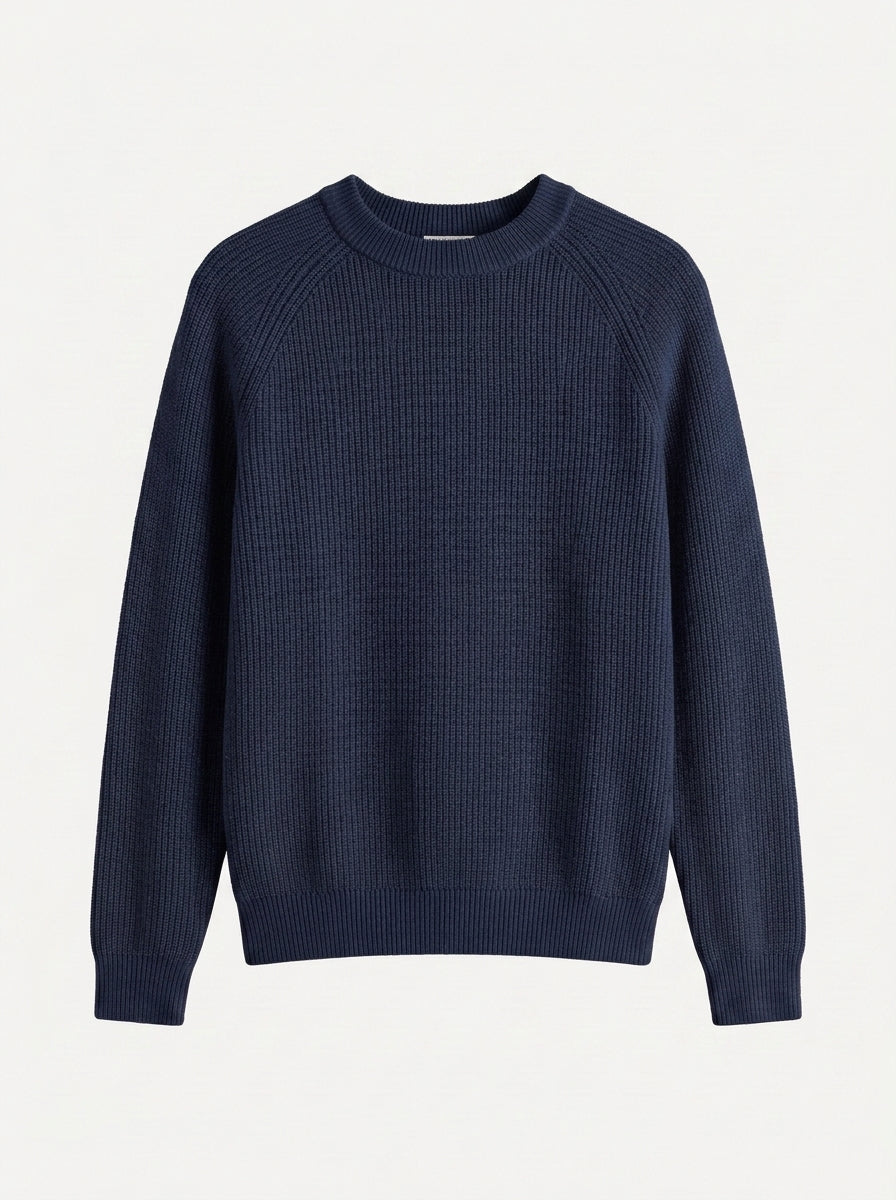 100% Organic Cotton Ribbed Crewneck Sweater