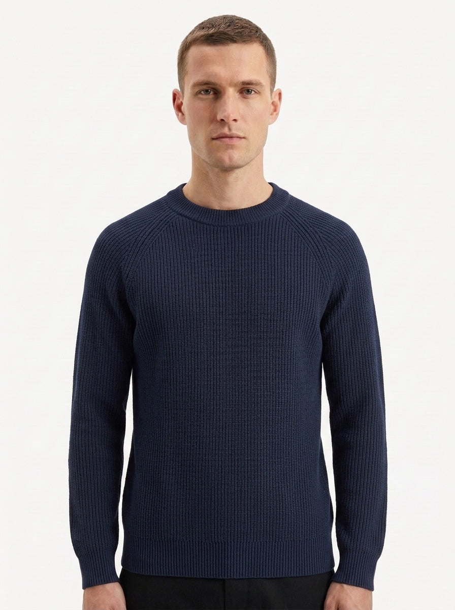 100% Organic Cotton Ribbed Crewneck Sweater
