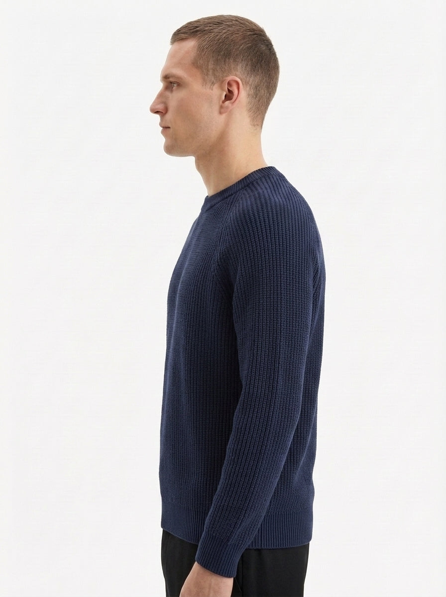 100% Organic Cotton Ribbed Crewneck Sweater