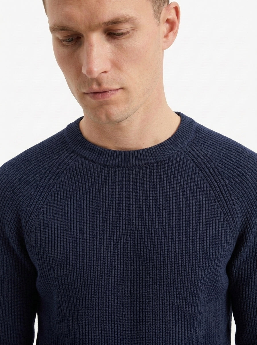 100% Organic Cotton Ribbed Crewneck Sweater