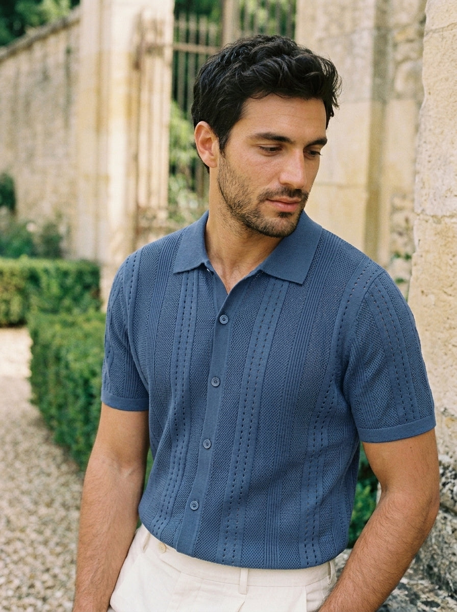 Vintage Knit Button Up Shirt