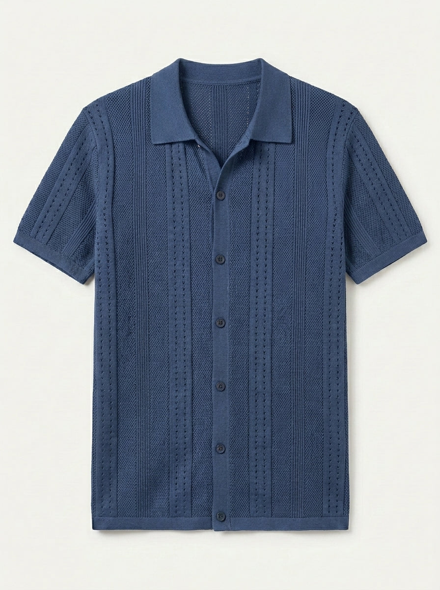 Vintage Knit Button Up Shirt