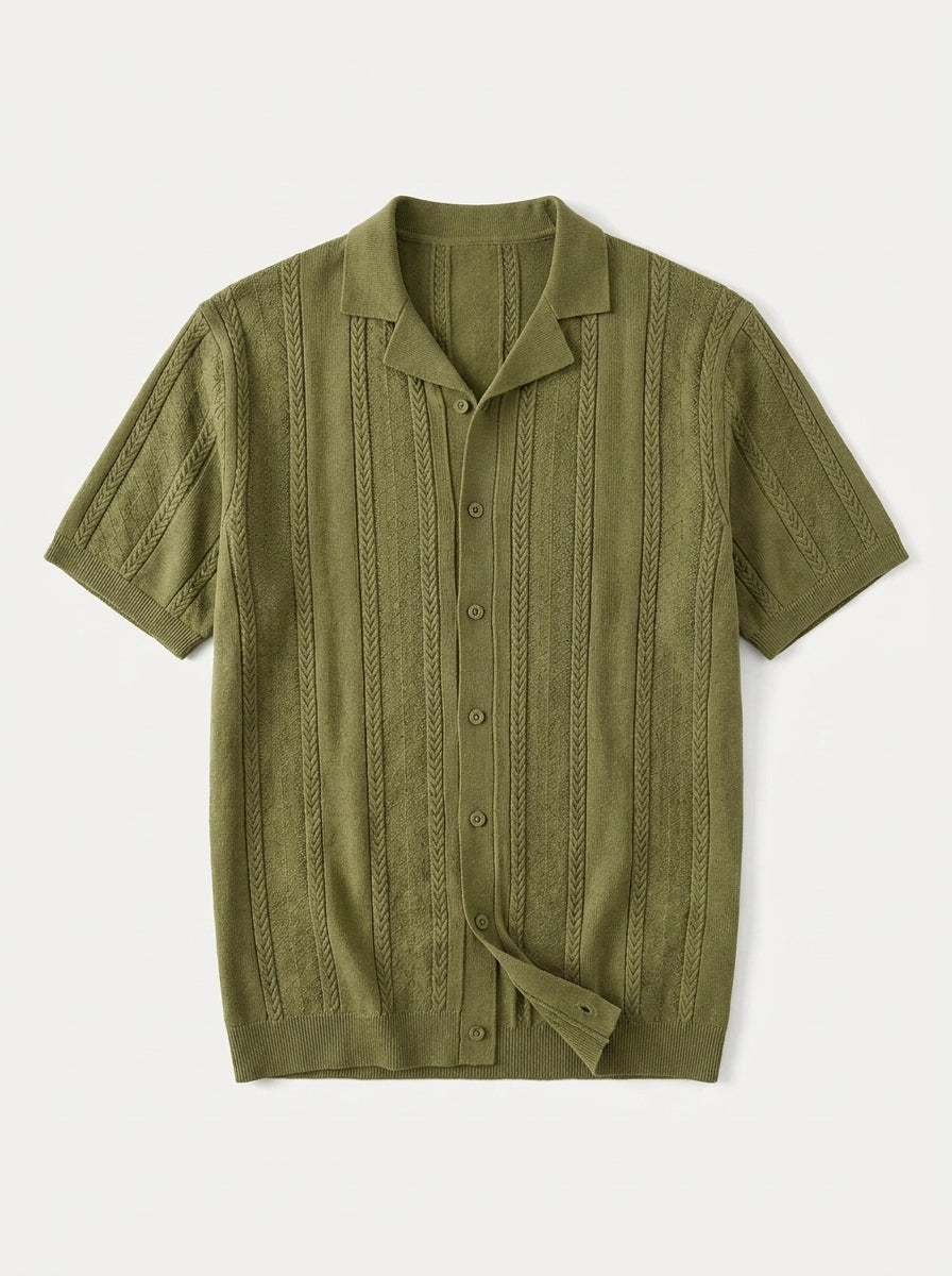 Vintage Knit Button Up Shirt