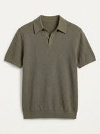 100% Organic Cotton Mesh-Stitch Sweater Polo
