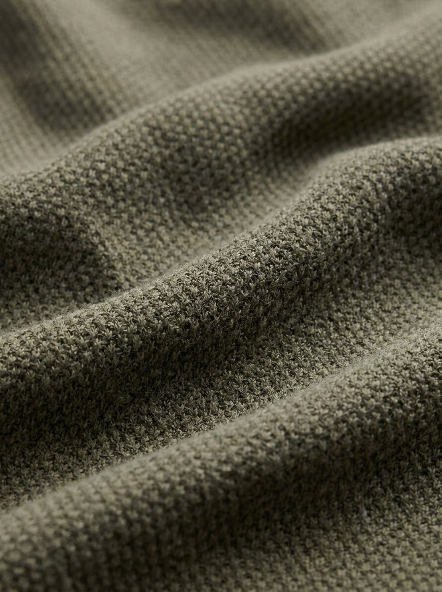 100% Organic Cotton Mesh-Stitch Sweater Polo