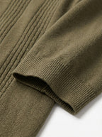 Cotton-Silk Ribbed Short Sleeve Sweater Polo