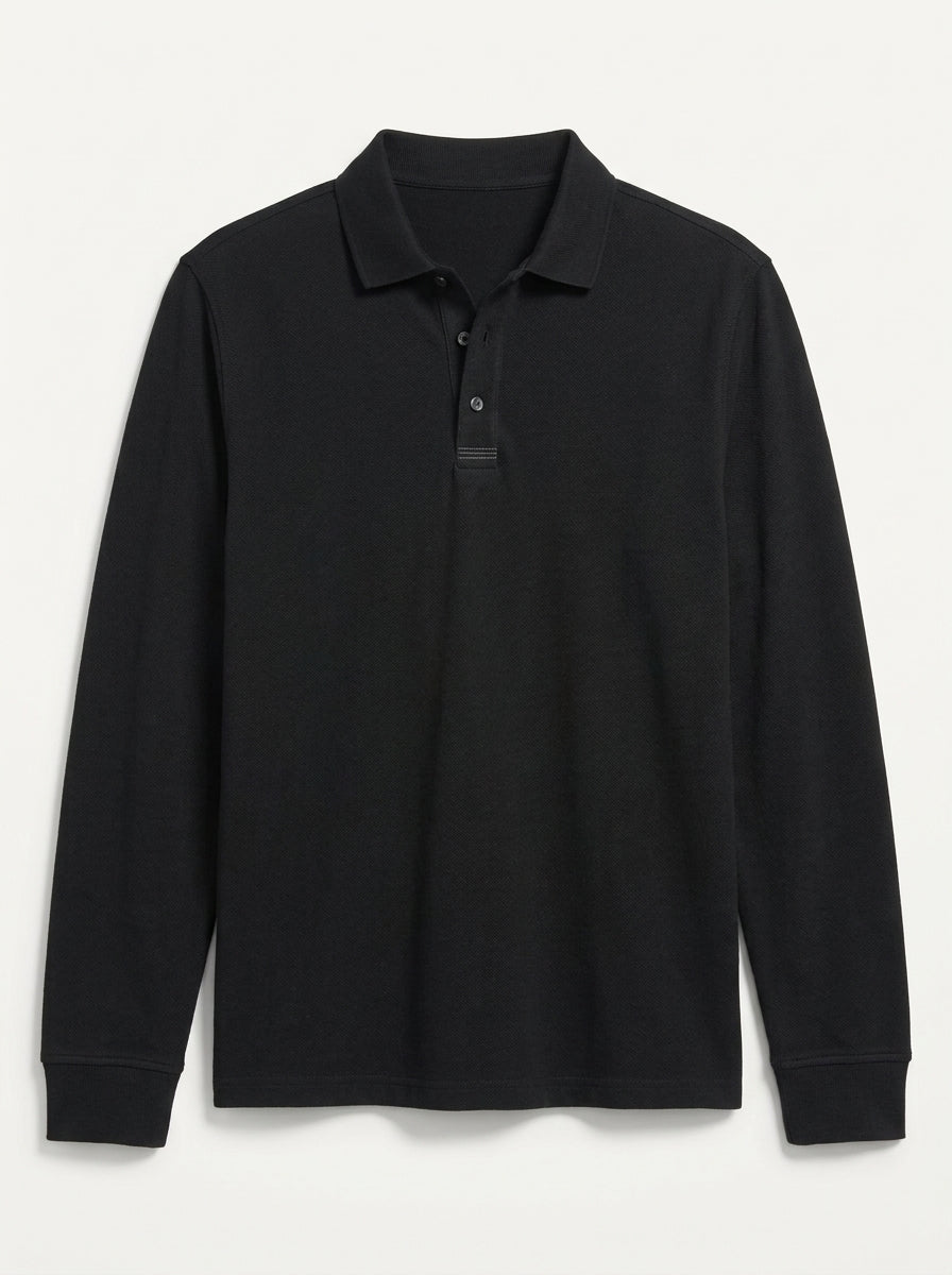 Classic Long-Sleeve Polo Shirt