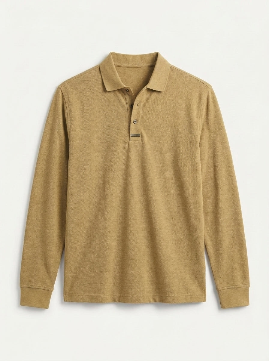 Classic Long-Sleeve Polo Shirt