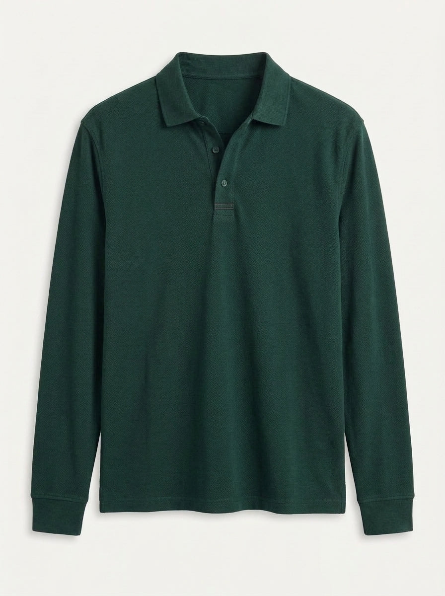 Classic Long-Sleeve Polo Shirt