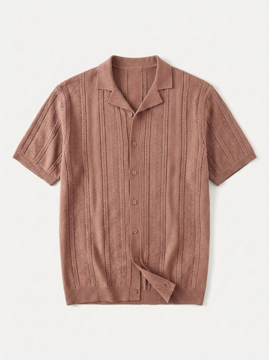 Vintage Knit Button Up Shirt