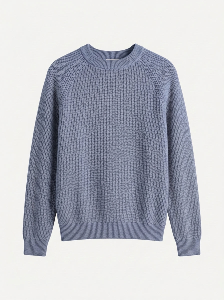 100% Organic Cotton Ribbed Crewneck Sweater