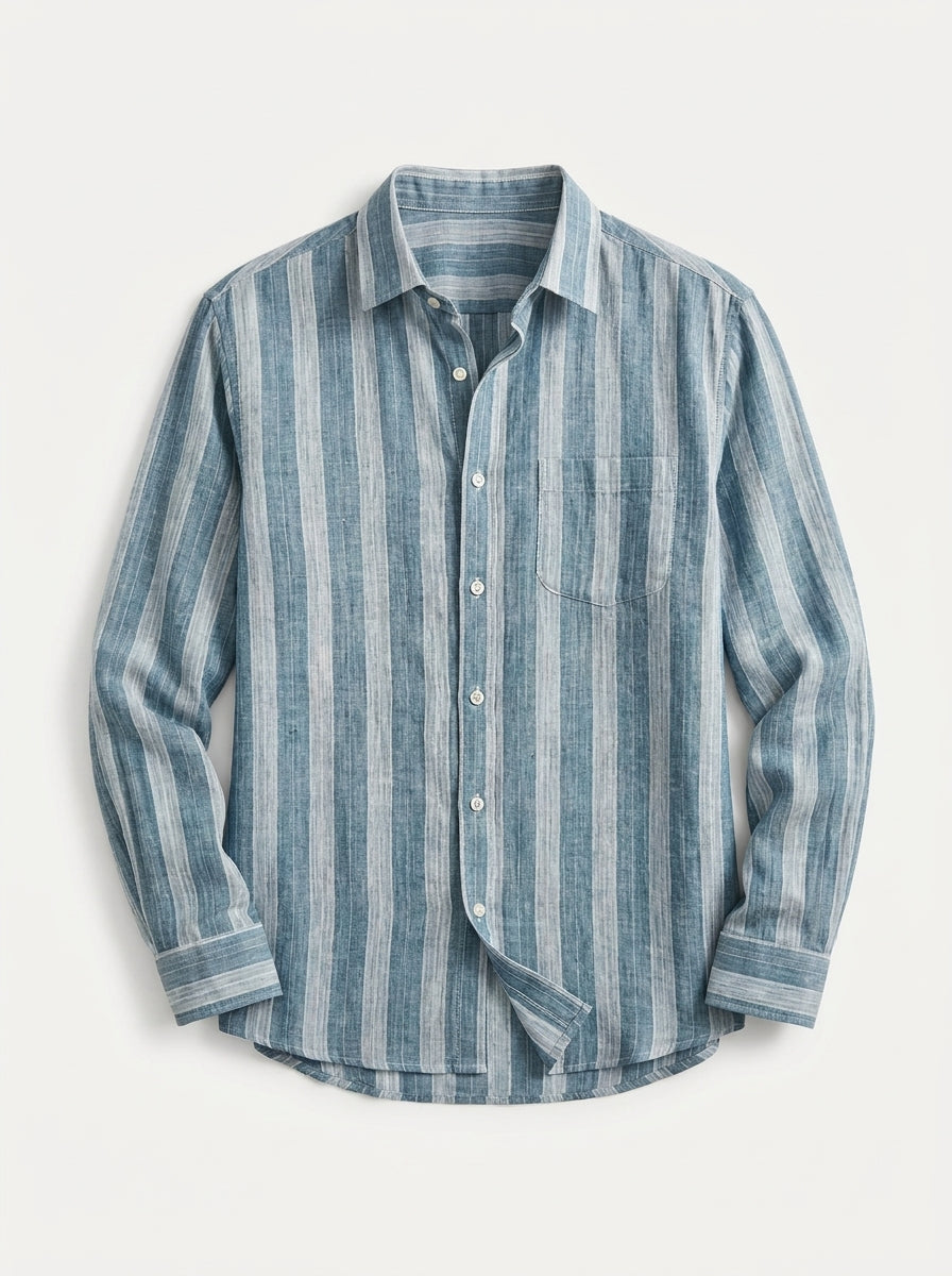 Striped Linen Cotton Resort Shirt