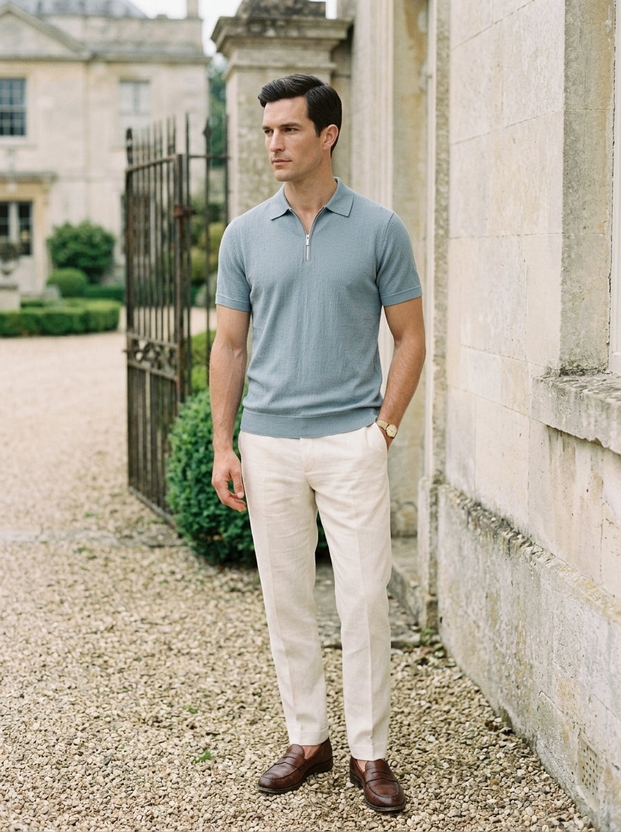 Men's Lightweight Linen Polo