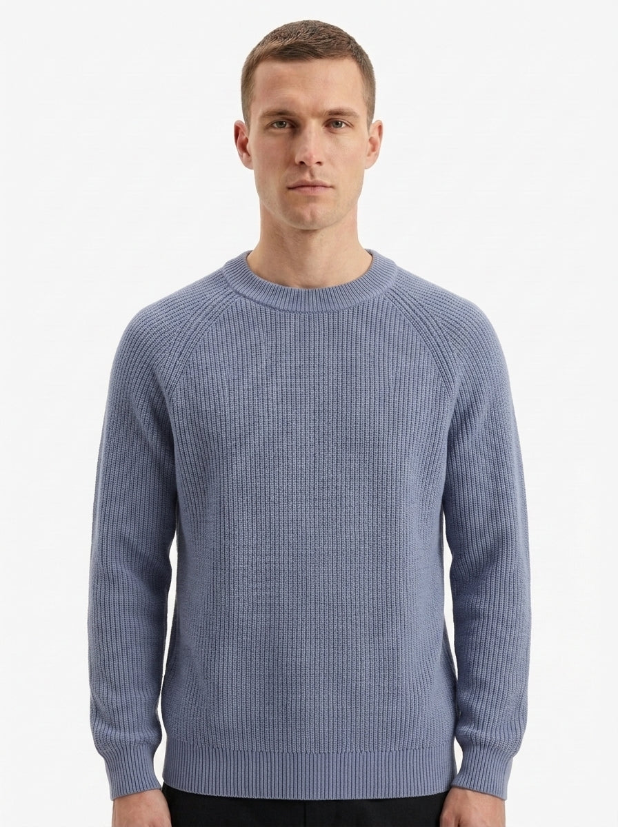 100% Organic Cotton Ribbed Crewneck Sweater