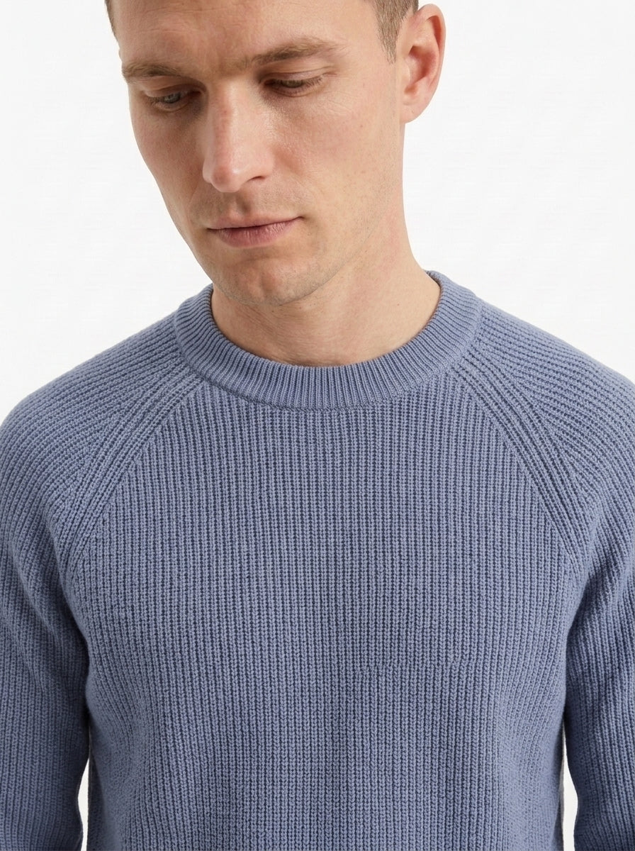 100% Organic Cotton Ribbed Crewneck Sweater