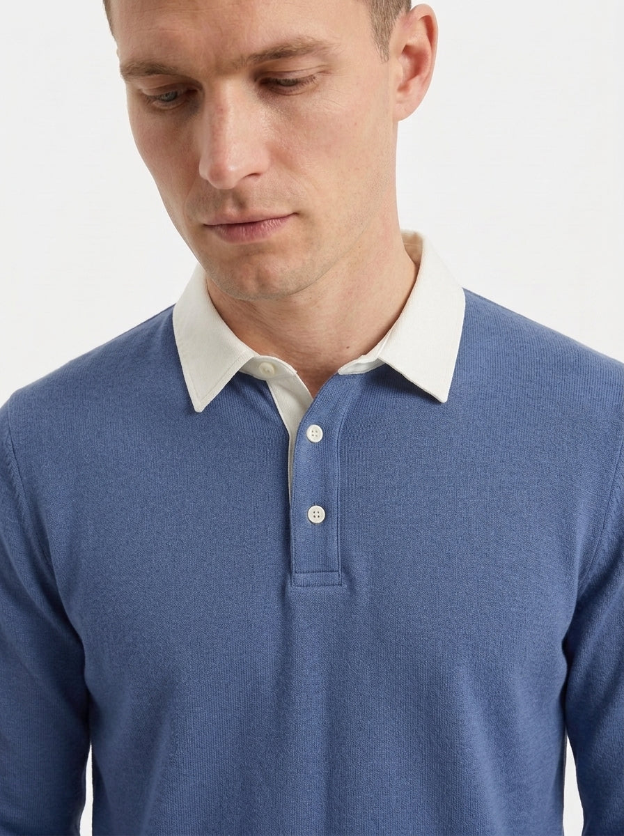 Polo Collar Long Sleeve Sweatshirt