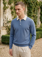 Polo Collar Long Sleeve Sweatshirt