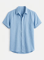 Men's Linen Cotton Blend Short Sleeve Shirt