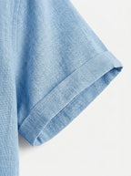 Men's Linen Cotton Blend Short Sleeve Shirt