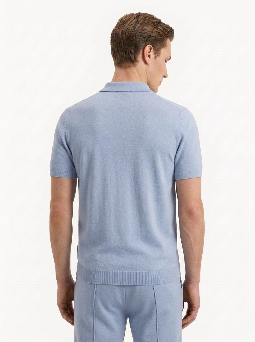 Zip Polo & Slim Pants Set