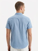 Men's Linen Cotton Blend Short Sleeve Shirt