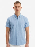 Men's Linen Cotton Blend Short Sleeve Shirt