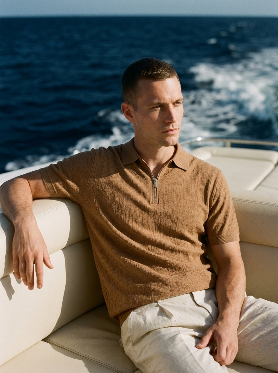 Men's Lightweight Linen Polo