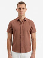Men's Linen Cotton Blend Short Sleeve Shirt
