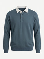 Polo Collar Long Sleeve Sweatshirt