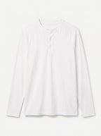 Cotton Modal Long Sleeve Henley Tee